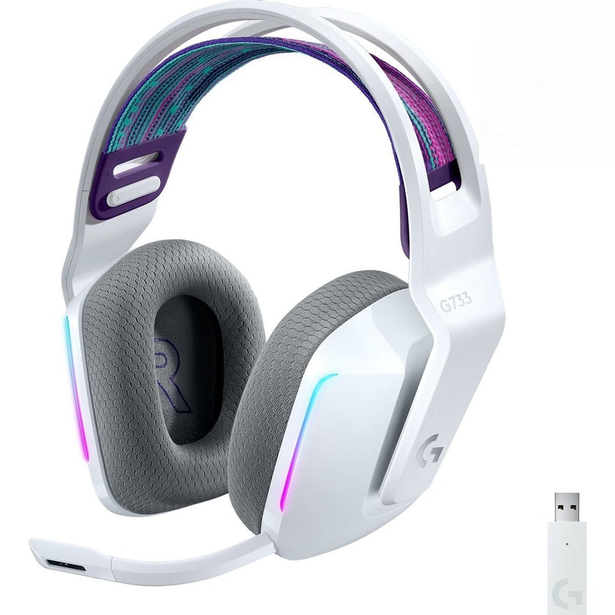 Logitech G G733 Kablosuz Rgb 7 1 Surround Ses Oyuncu Kulakligi Beyaz 981 000883 1