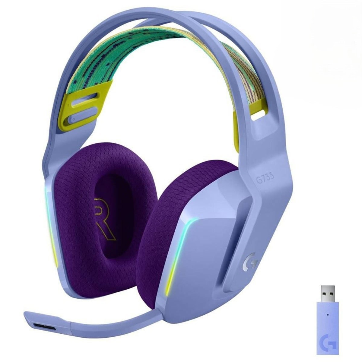 Logitech G G733 Kablosuz Rgb 7 1 Surround Ses Oyuncu Kulakligi Lila 981 000890 1