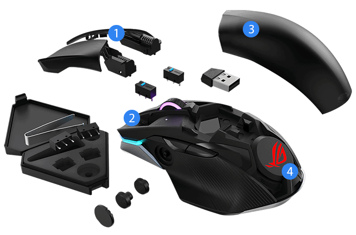 Asus ROG Chakram Core 16.000 DPI 9 Tuş Optik RGB Kablolu Gaming Mouse (90MP01T0-BMUA00) h8