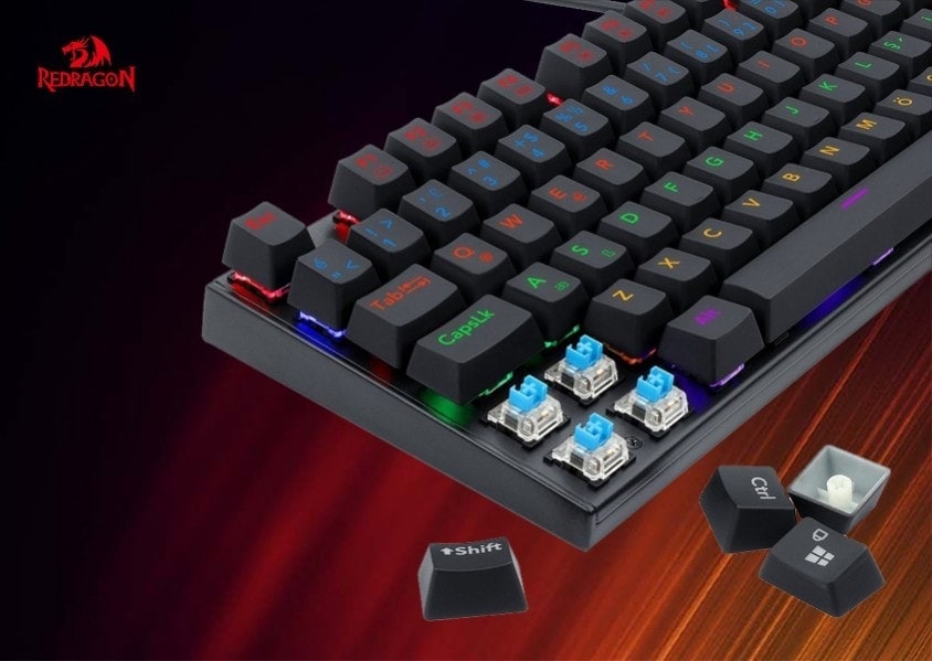 Redragon K565R-1 Rudra Blue Switch Mekanik Türkçe RGB Gaming Klavye h2