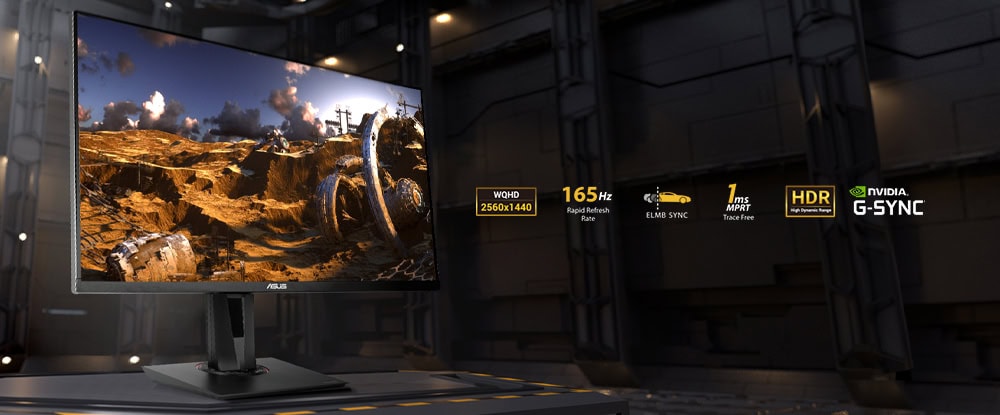 ASUS TUF GAMING 27 inç VG27AQZ 165Hz 1ms HDMI DP FreeSync G-Sync ELMB HDR WQHD Gaming Monitör h3