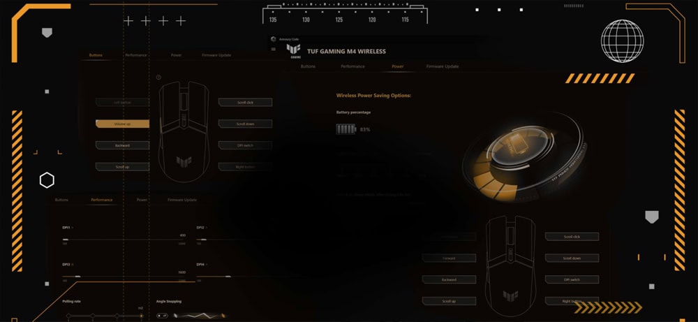 TUF Gaming M4 Wireless Asus TUF Gaming M4 Kablosuz Siyah Gaming Mouse h9