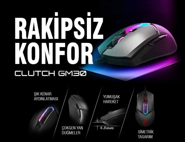 MSI Clutch GM30 RGB Gaming Mouse (CLUTCH GM30) h1