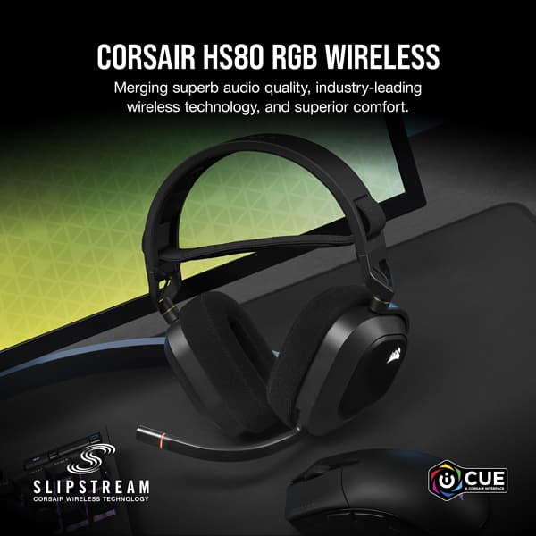 Corsair hs80 rgb usb wired karbon gaming kulaklık