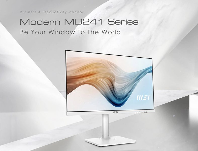 MSI MODERN MD241PW 23.8 inç 75Hz 5ms 1xHDMI Full HD Anti Glare Pivot Beyaz Monitör h2