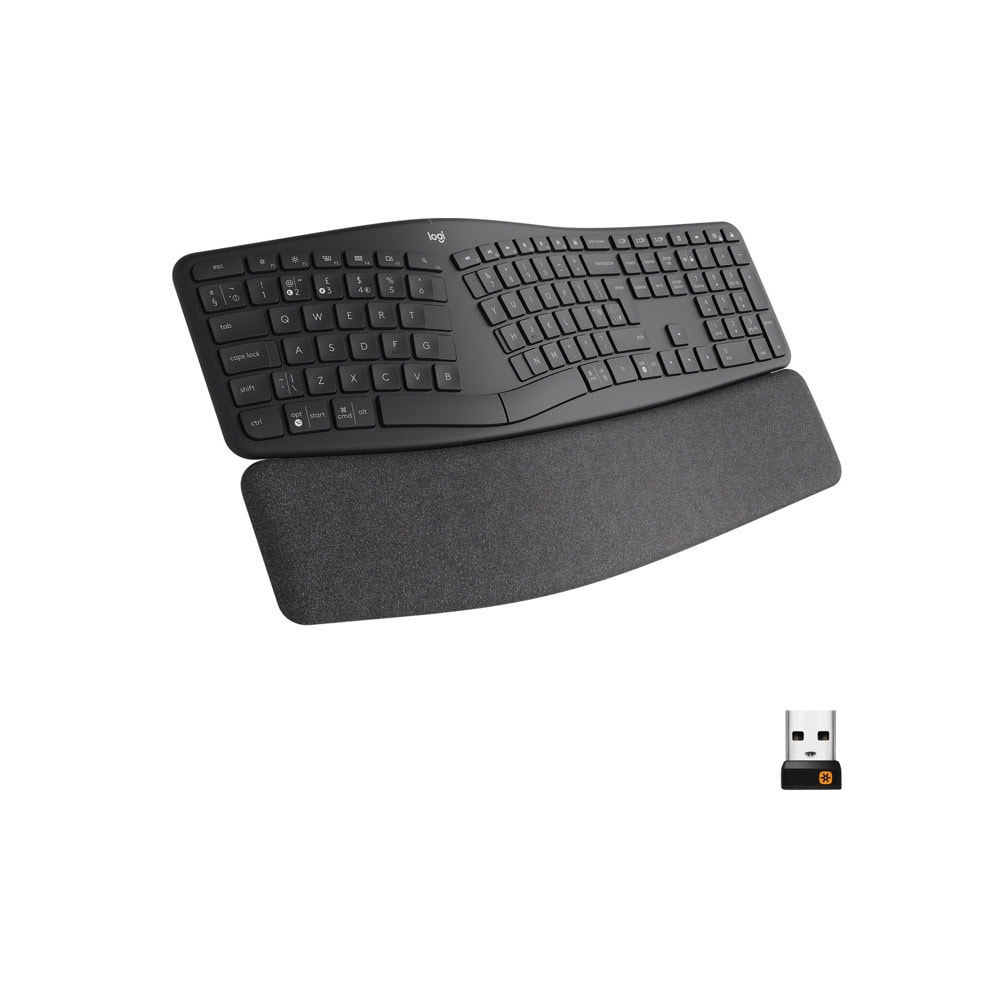 Logitech K860 Ergonomik Bilek Destekli Tam Boyutlu Kablosuz Turkce Klavye Siyah 920 010109
