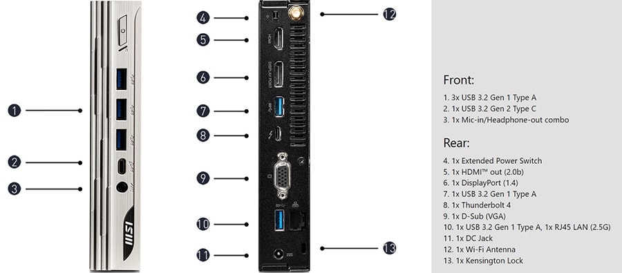 MSI PRO DP10 13M-002EU Intel Core i5-1340P Masaüstü Bilgisayar H17