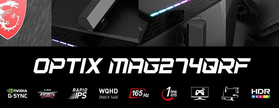 MSI 27 inç OPTIX MAG274QRF 165 Hz 1ms G-Sync QHD IPS Gaming Monitör h4