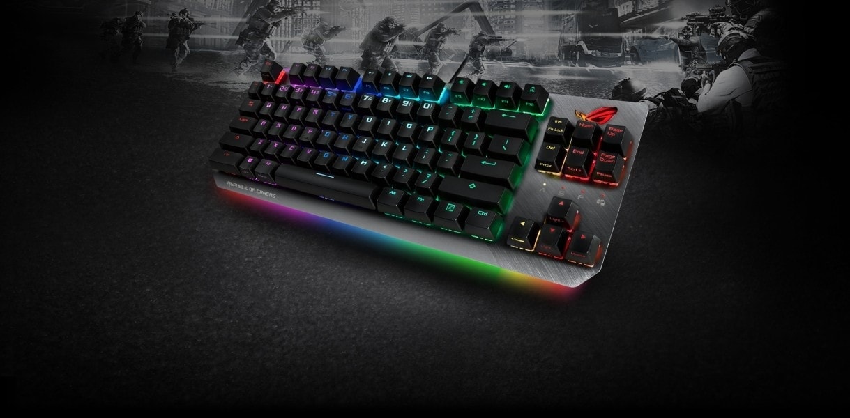 ASUS ROG STRIX SCOPE TKL ROG NX Red Beyaz RGB Mekanik Gaming Klavye h2