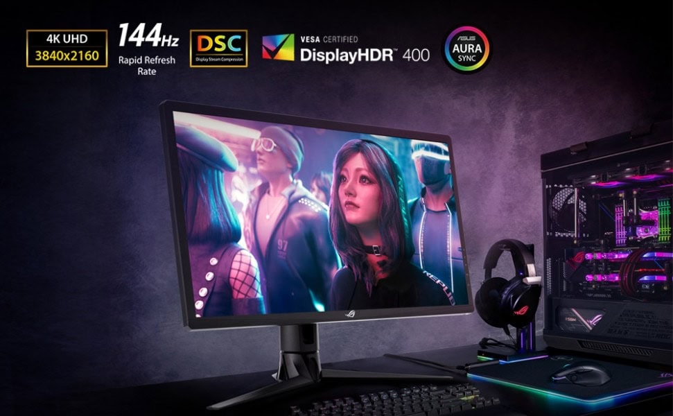 ROG Strix XG27UQR ASUS ROG STRIX 27 inç XG27UQR 144Hz 1ms 2xHDMI DP HDR10 DSC IPS UHD Gaming Monitor h3