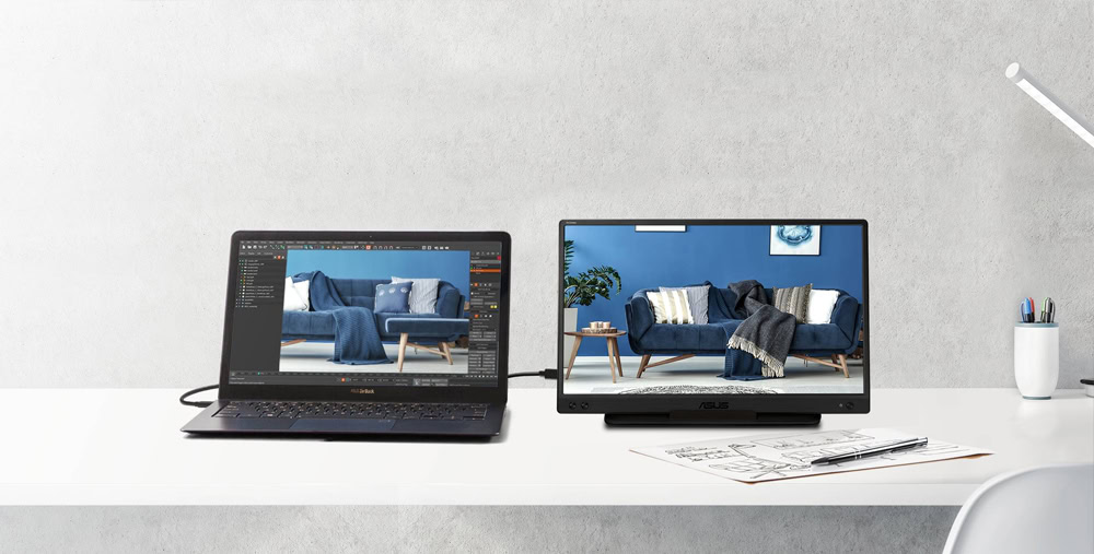 ASUS ZenScreen MB166C 15.6 inç 60Hz 5ms Full HD IPS Taşınabilir Monitör ...