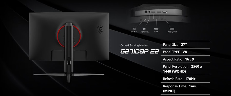 MSI G271CQP E2 27 inç 170Hz 1Ms VA Curved Freesync WQHD Gaming Monitör