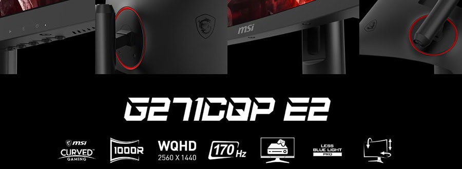 MSI G271CQP E2 27 inç 170Hz 1Ms VA Curved Freesync WQHD Gaming Monitör