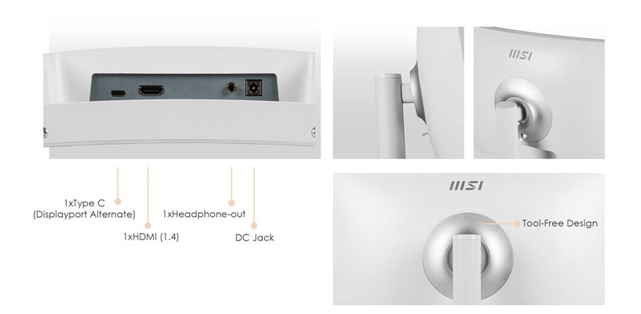 MSI 27 inç MODERN MD271CPW CURVED 1500R VA 75Hz 4ms FHD Anti Glare Monitör h23