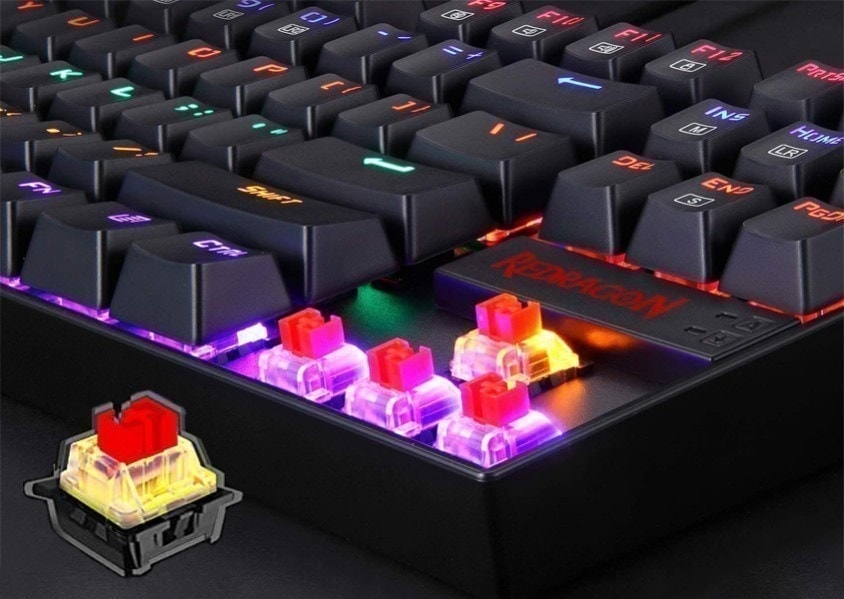 Redragon K552 Kumara K552-KR Red Switch Rainbow TKL TR Q Mekanik Siyah Kablolu Gaming Klavye h4