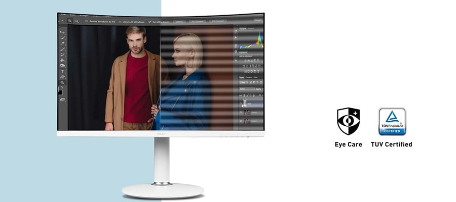 MSI 27 inç MODERN MD271CPW CURVED 1500R VA 75Hz 4ms FHD Anti Glare Monitör h8