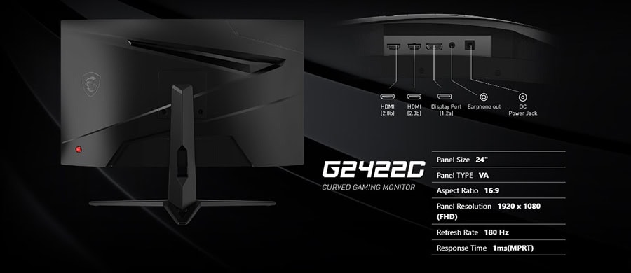 MSI G2422C 23.6 inç 180Hz 1Ms VA Curved IPS Freesync Full HD Gaming Monitör