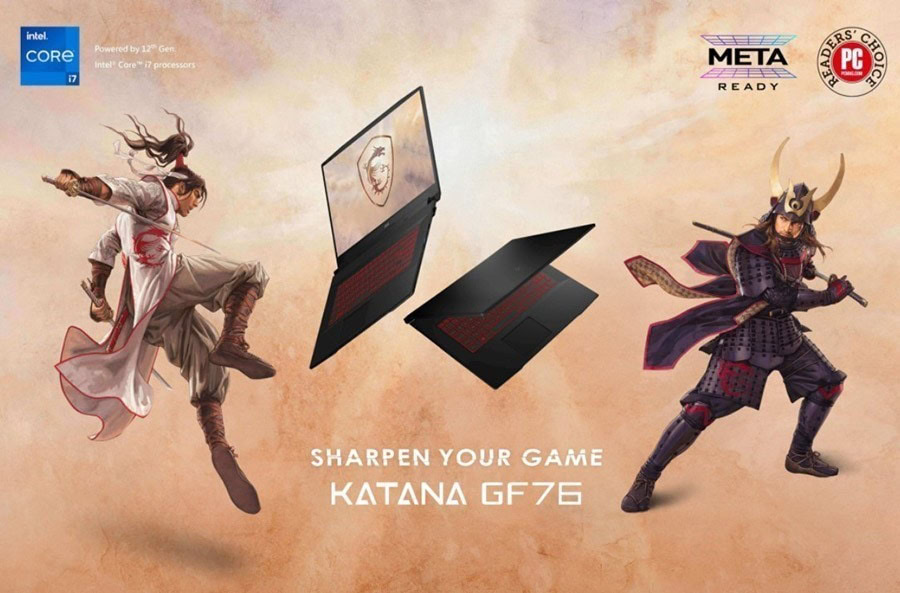 MSI 17.3” KATANA GF76 12UD-218TR I7-12700H 16GB DDR4 RTX3050Ti GDDR6 4GB 512GB SSD 144Hz Gaming Laptop h1