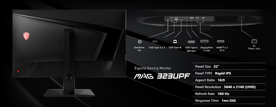 MSI MAG 323UPF 32 inç 160Hz 1Ms Freesync Premium Pro UHD FLAT RAPID IPS Gaming Monitör