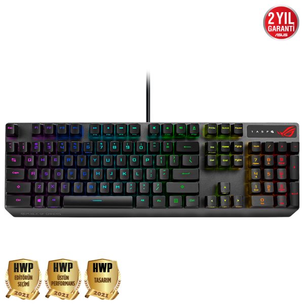 Asus Rog Strix Scope Rx Blue Switch Ip57 Su Gecirmez Ve Toza Dayanikli Turkce Optik Mekanik Gaming Klavye 1