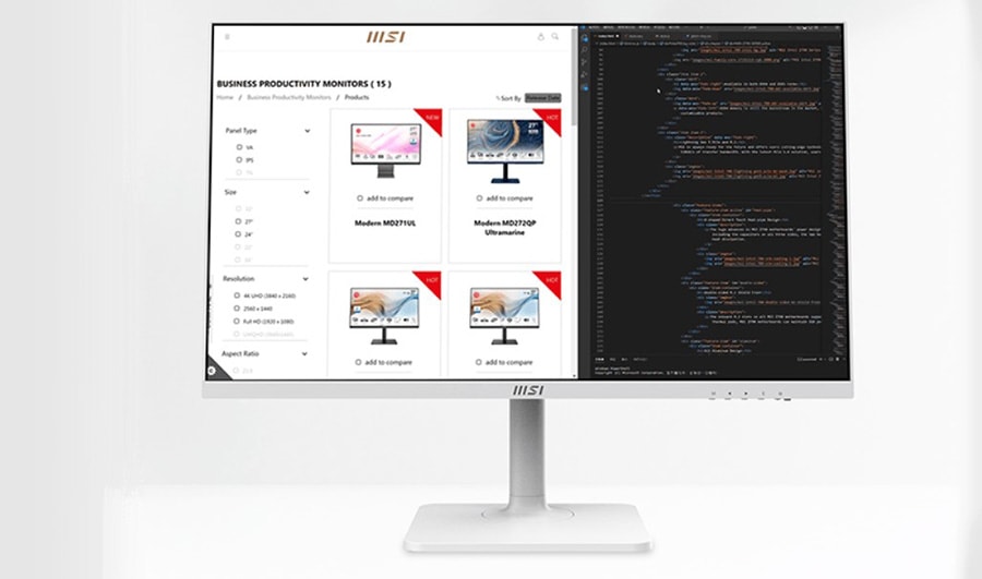 MSI MODERN MD272QXPW 27 inç 100Hz 1Ms FLAT IPS Adaptive Sync Full HD TYPE-C Monitör 7