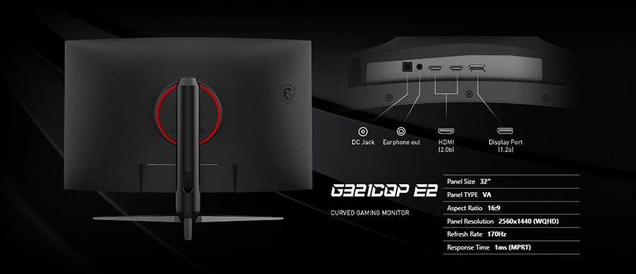 MSI G321CQP E2 31.5 inç 170Hz 1ms WQHD FreeSync Premium VA Kavisli Gaming Monitör h12