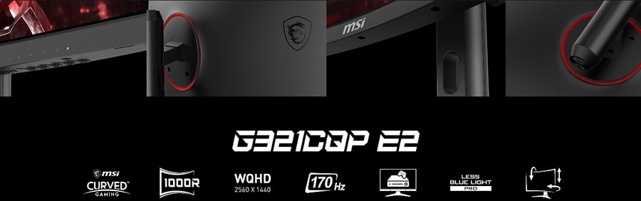 MSI G321CQP E2 31.5 inç 170Hz 1ms WQHD FreeSync Premium VA Kavisli Gaming Monitör h2