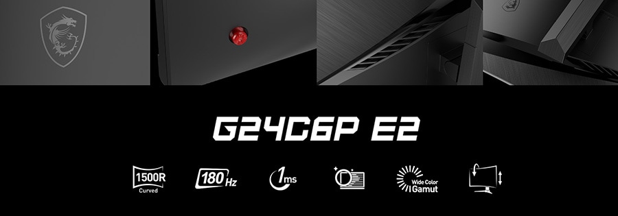 MSI G24C6P E2 23.6 inç 180Hz 1Ms CURVE VA Adaptive Sync Full HD Gaming Monitör h3