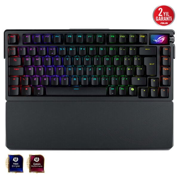 ASUS ROG Azoth Extreme NX Kablosuz Mekanik Gaming Klavye, RGB aydınlatmalı, yüksek performanslı ve şık tasarımıyla oyun deneyiminizi artırır.
