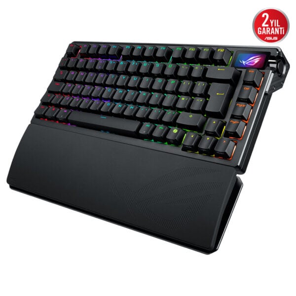 ASUS ROG Azoth Extreme NX kablosuz mekanik gaming klavye, RGB aydınlatmalı ve yüksek performanslı, ergonomik tasarımıyla oyun ve ofis kullanımı için ideal.