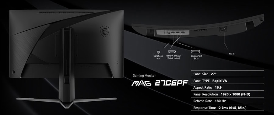 MSI MAG 27C6PF Monitör h15