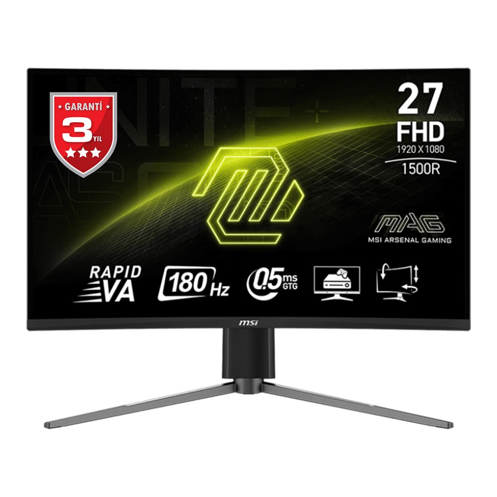Msi Mag 27c6pf 27 Inc 180hz 0 5ms Full Hd Adaptive Sync Rapid Va Kavisli Gaming Monitor Y1