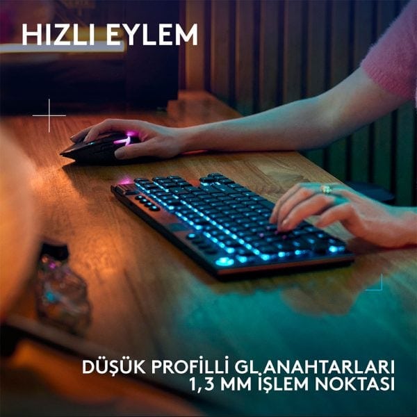 Logitech G915 X Lightspeed Tkl Low Profile Tactile Switch Ingilizce Kablosuz Siyah Gaming Klavye 920 012721 3