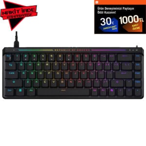 ASUS ROG Falchion Ace HFX manyetik switch RGB Türkçe gaming klavye, yüksek performans ve renkli aydınlatma ile oyun deneyimini artırır. Kompakt tasarımı ve manyetik switch teknolojisiyle üstün kullanı.
