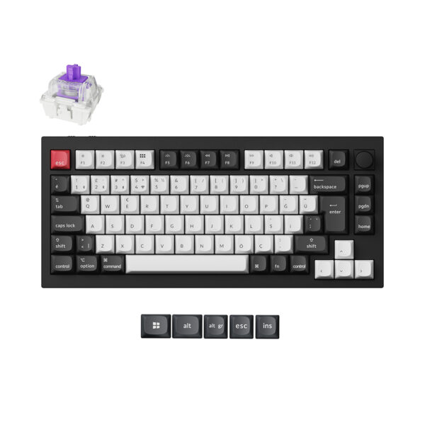 Keychron Q1 Hall Effect U Rgb Nebula Switch Kablosuz Turkce Mekanik Siyah Beyaz Gaming Klavye 6