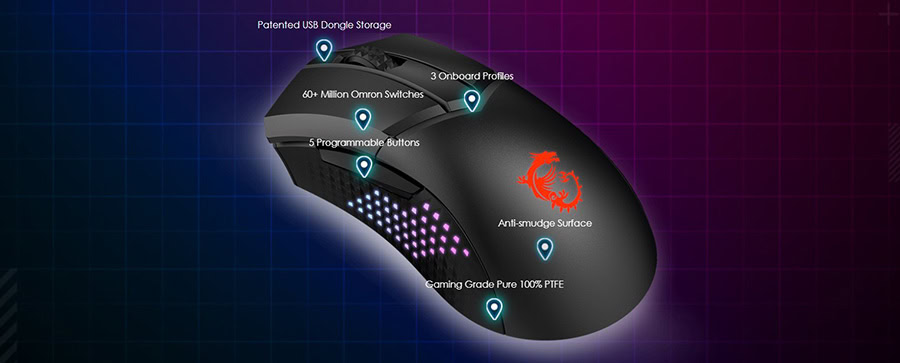 MSI Clutch GM51 Lightweight RGB Kablosuz Mouse h14