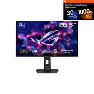 Asus Rog Strix Oled Xg27aqdpg 26.5 Inç 500hz 0.03ms 2k Qhd Adaptive Sync Qd Oled Pivot Gaming Monitör 1