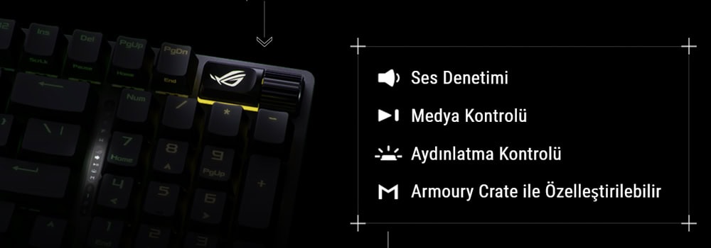 ROG Strix Scope II 96 Wireless ASUS ROG Strix Scope II 96 NX Snow Switch Siyah Mekanik Gaming Klavye H17