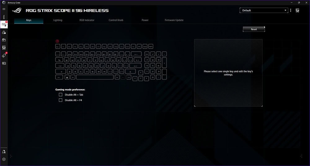 ROG Strix Scope II 96 Wireless ASUS ROG Strix Scope II 96 NX Snow Switch Siyah Mekanik Gaming Klavye H18