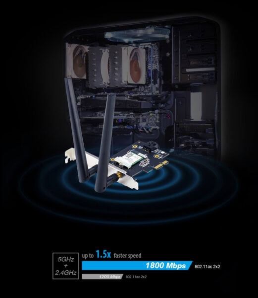 PCE-AX1800 ASUS PCE-AX1800 PCI-E Ağ Adaptörü H2