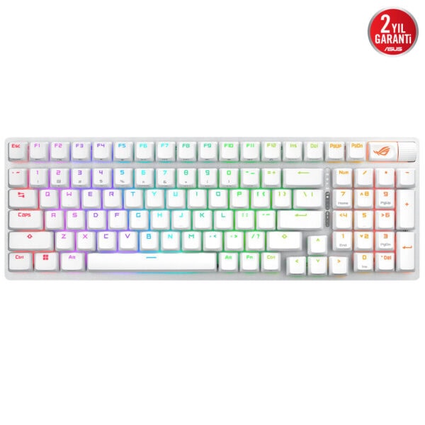 Asus Rog Strix Scope Ii 96 Nx Snow Switch Rgb Kablosuz Hotswap Ingilizce Beyaz Mekanik Gaming Klavye 2