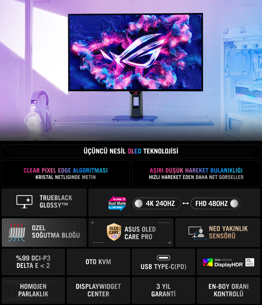 ASUS ROG Strix OLED XG32UCWMG Gaming Monitör H3