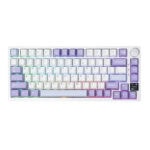 AJAZZ AK820 Pro White Purple Gift Switch RGB Kablosuz Hotswap Mekanik Gaming Klavye – 2 Yıl Birebir Değişim Garantili