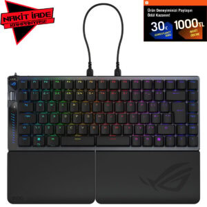 ASUS ROG Falcata HFX V2 manyetik switch RGB kablosuz oyun klavyesi, hall effect sensörleri ve Hotswap özelliği ile üstün performans sağlar. Türkçe Q klavye tasarımıyla oyun ve yazılım deneyimini a.