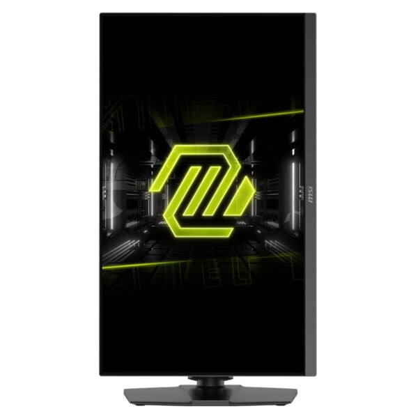 MSI logosu ve teknolojik arka plan ile tasarlanmış 27 inçlik gaming monitör ekranı, yüksek yenileme hızı ve renk performansı vurgulanıyor.