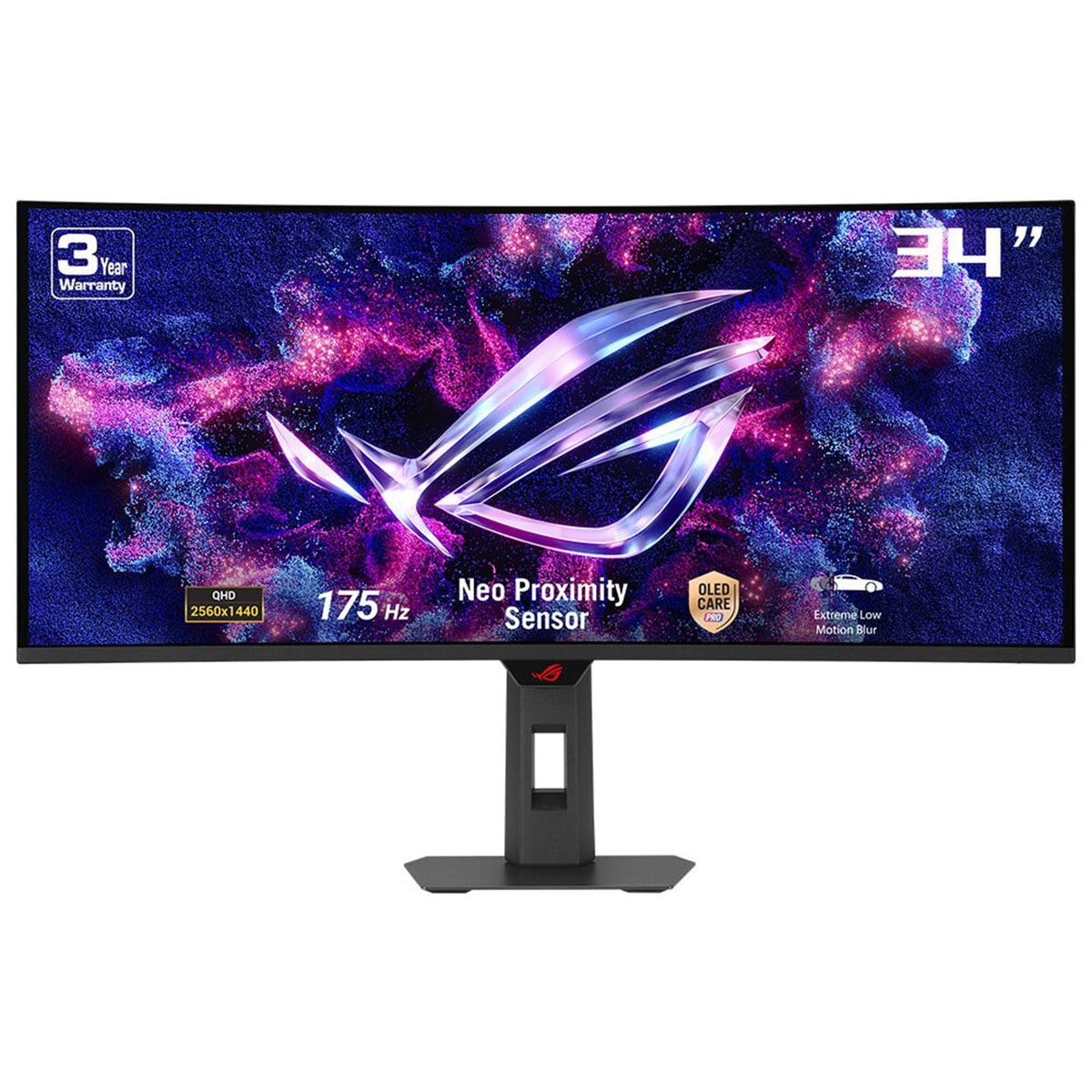 2560x1440 çözünürlükte 34 inç OLED oyun monitörü, 175 Hz yenileme hızı ve Neo Proximity Sensör özelliği ile yüksek performans ve düşük hareket bulanıklığı sağlar.