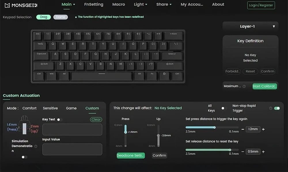 AKKO Monsgeek FUN60 Pro Black Gaming Klavye H15