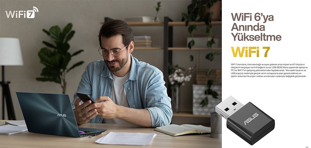 ASUS USB-BE92 NANO BE6500 Tri-Band WiFi7 USB Adaptör h2