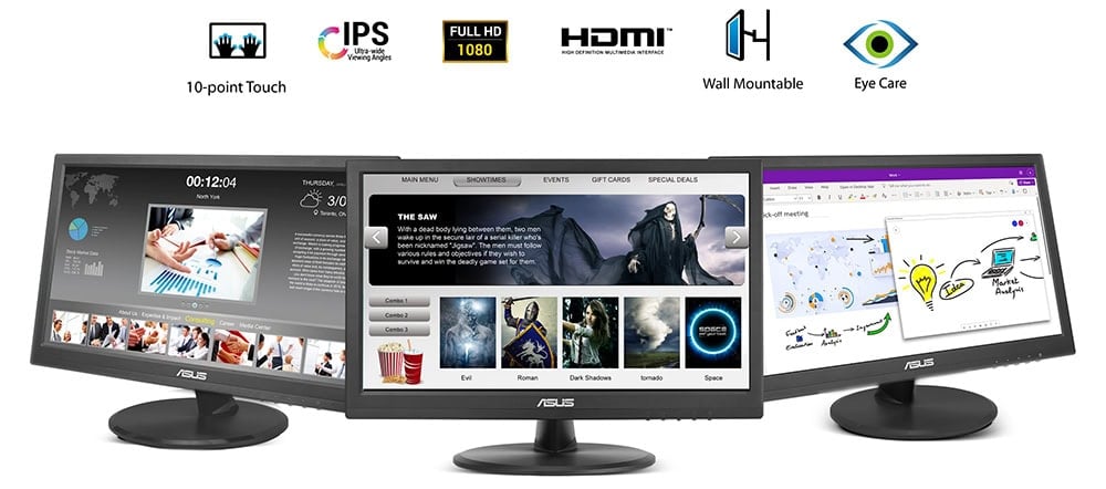 ASUS VT169HE 15.6 inç 60Hz 5ms Full HD IPS Dokunmatik Monitör h3