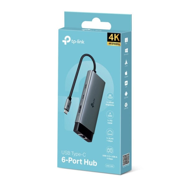 Tp Link Uh6120c Type C 6 Portlu Hub Coklayici 4